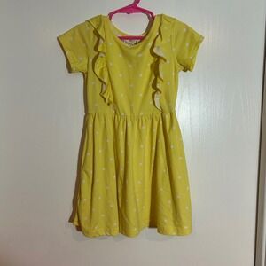 Freestyle Revolution Girls Yellow Polka Dot Ruffle Dress Size 4T‎